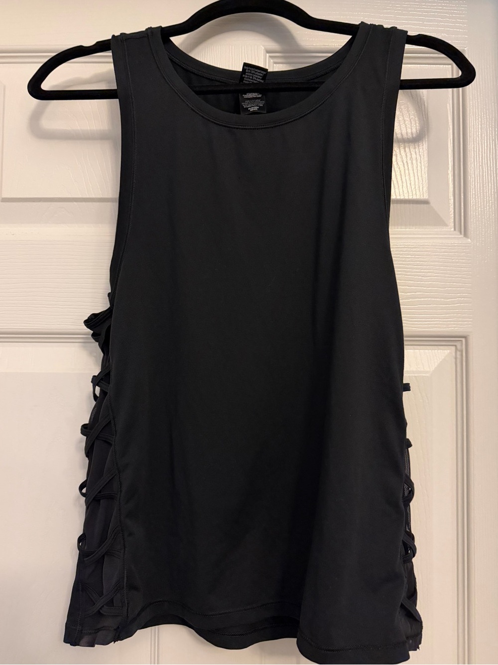 Victoria’s Secret Black Tank Top with Side Lace-Up Detail - Women
